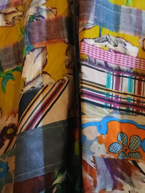 gorgous multi-coloured floral reversible silk duster - Picture 5 of 10